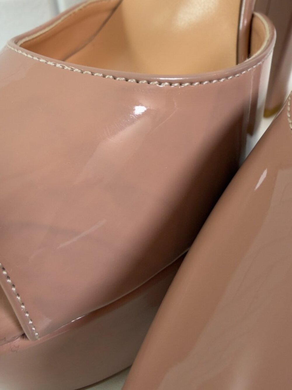Nude 6" Platform Block Heels Size 7 - Picture 9 of 9